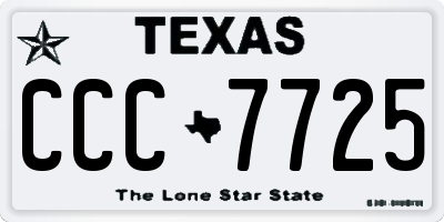 TX license plate CCC7725
