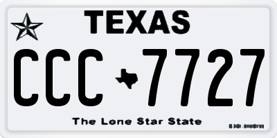 TX license plate CCC7727