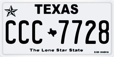 TX license plate CCC7728