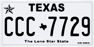 TX license plate CCC7729