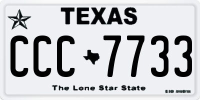 TX license plate CCC7733