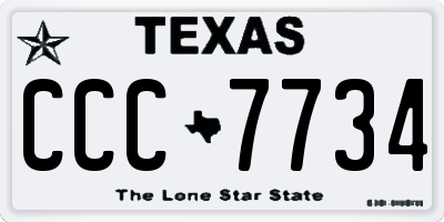 TX license plate CCC7734