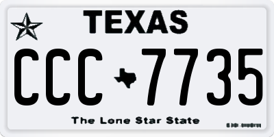 TX license plate CCC7735