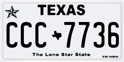 TX license plate CCC7736