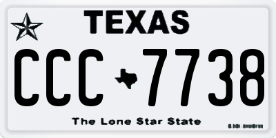 TX license plate CCC7738