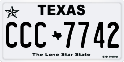 TX license plate CCC7742