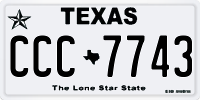 TX license plate CCC7743