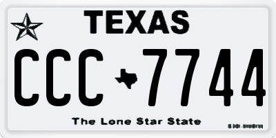 TX license plate CCC7744