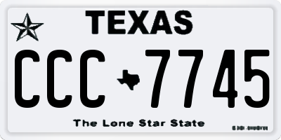 TX license plate CCC7745