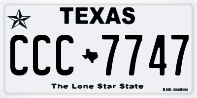 TX license plate CCC7747