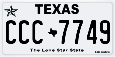 TX license plate CCC7749