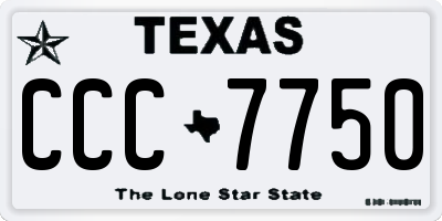 TX license plate CCC7750