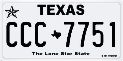 TX license plate CCC7751