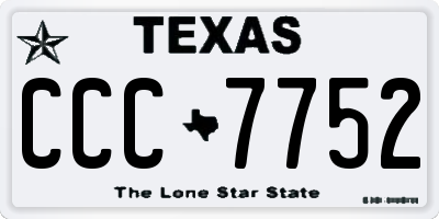 TX license plate CCC7752
