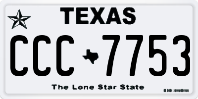 TX license plate CCC7753