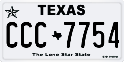 TX license plate CCC7754