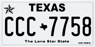 TX license plate CCC7758