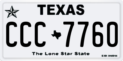 TX license plate CCC7760