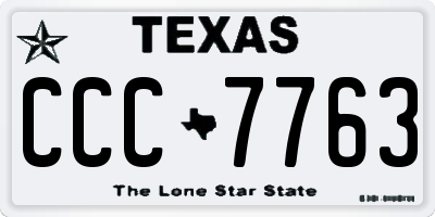 TX license plate CCC7763