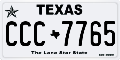 TX license plate CCC7765