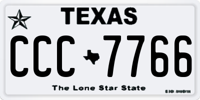 TX license plate CCC7766