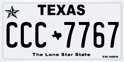 TX license plate CCC7767