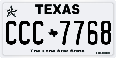TX license plate CCC7768