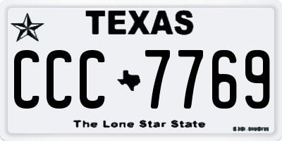 TX license plate CCC7769