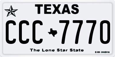 TX license plate CCC7770