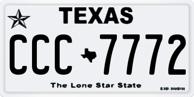 TX license plate CCC7772
