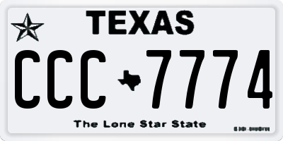 TX license plate CCC7774