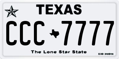 TX license plate CCC7777