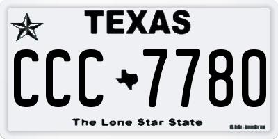 TX license plate CCC7780