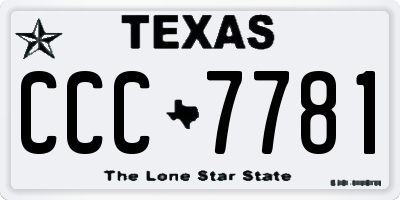 TX license plate CCC7781
