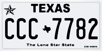 TX license plate CCC7782
