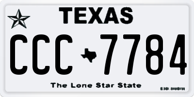TX license plate CCC7784
