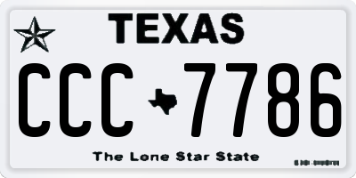 TX license plate CCC7786