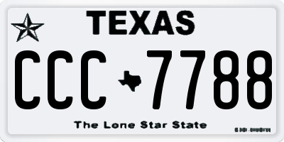 TX license plate CCC7788