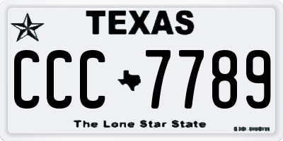 TX license plate CCC7789