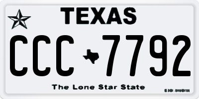 TX license plate CCC7792