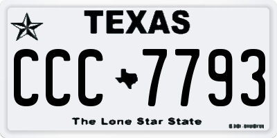 TX license plate CCC7793