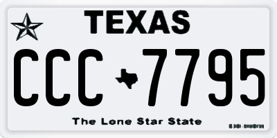 TX license plate CCC7795