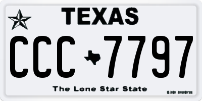 TX license plate CCC7797