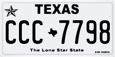 TX license plate CCC7798