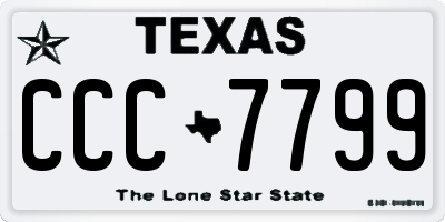 TX license plate CCC7799