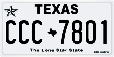 TX license plate CCC7801