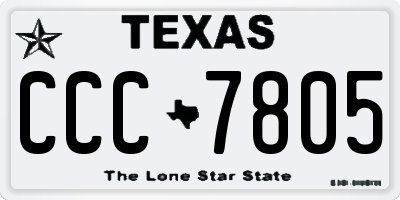 TX license plate CCC7805