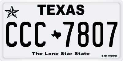 TX license plate CCC7807