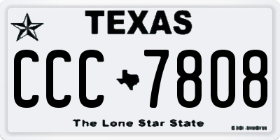 TX license plate CCC7808