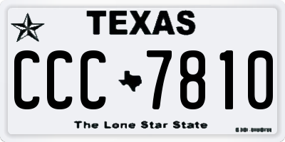 TX license plate CCC7810